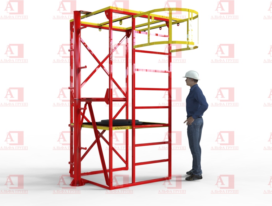 Учебно-тренировочный полигон Альпинист-2-0-6 (2,7м + без бревна) от АЛЬФА ГРУПП для практических занятий на высоте и в замкнутом пространстве с применением средств индивидуальной защиты и стационарных анкерных систем.  